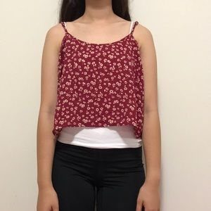 Maroon Tank Top Crop Top